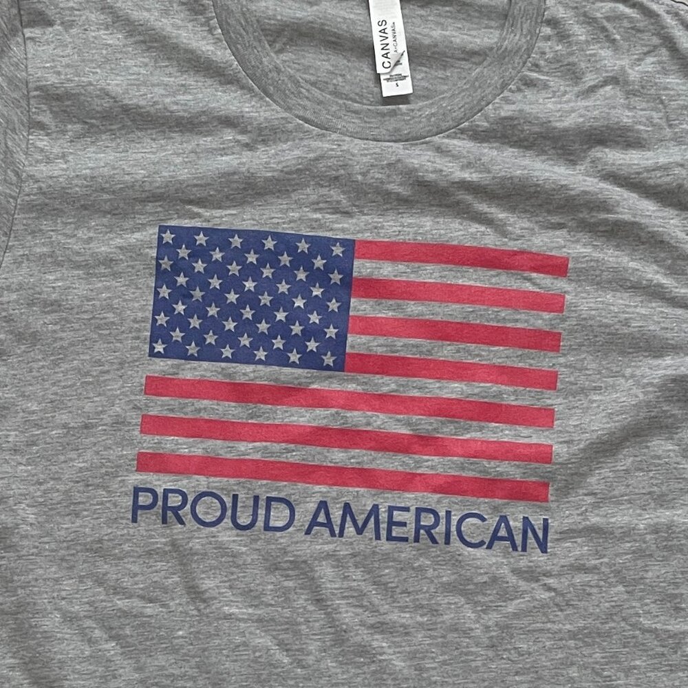 New Proud American Fox News T-Shirt, Heather Gray, Small - Picture 2 of 9